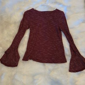Long sleeve bell bottom top